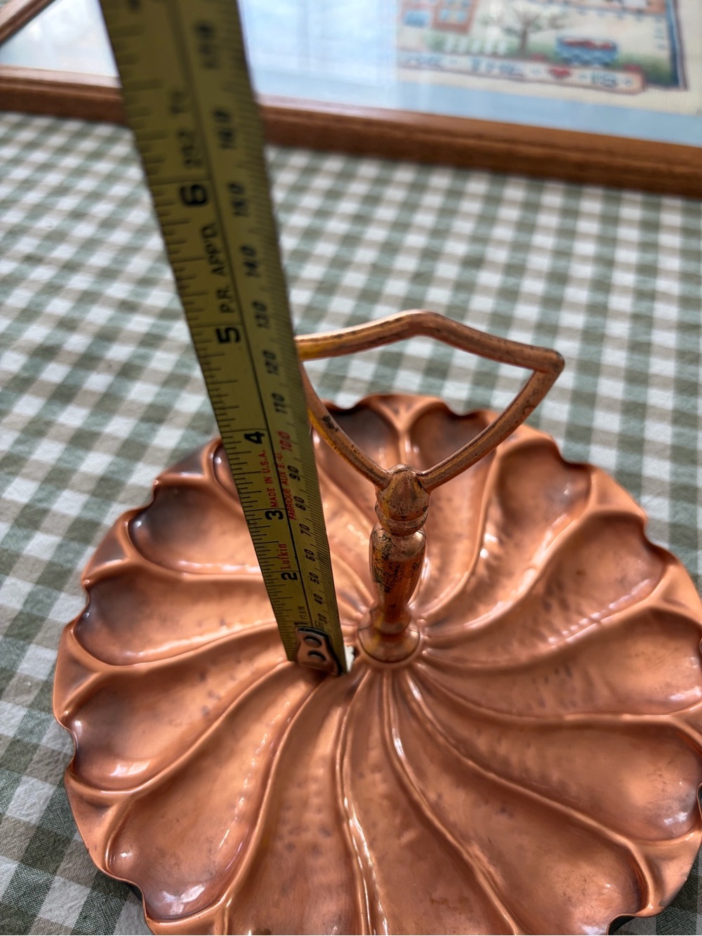 Vintage Copper-tone Swirl Handle Serving Tray - Picture 5 of 5